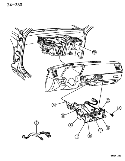 1995 Chrysler Town & Country Control - Heater Diagram