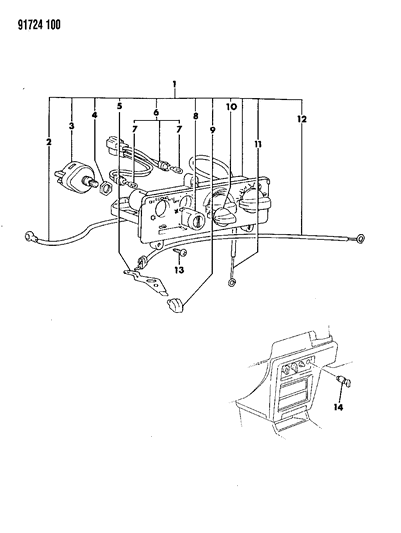 1991 Dodge Colt Control, Heater Diagram