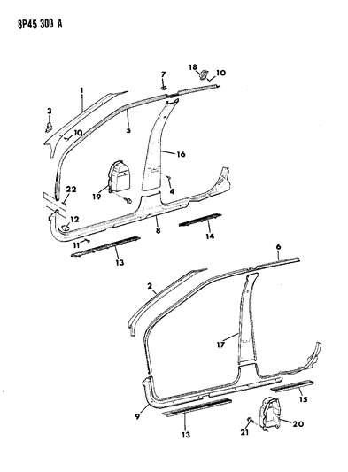 1990 Dodge Monaco Panels - Interior Trim Diagram 2