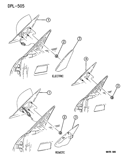 1996 Dodge Neon Mirror - Exterior Diagram