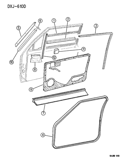 1996 Jeep Cherokee Shield-2 Door Right Diagram for 55235284