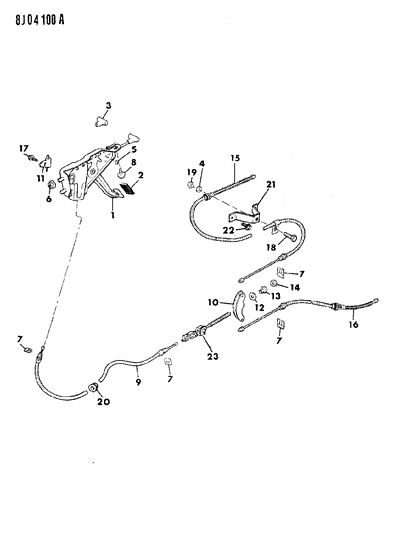 1987 Jeep Wrangler Cable-Parking Brake Diagram for 52004706