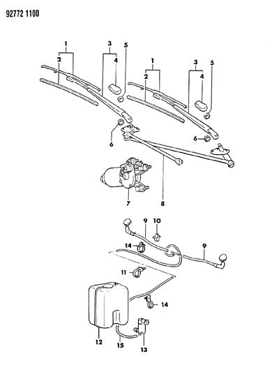 1993 Dodge Ram 50 Windshield Wiper & Washer System Diagram