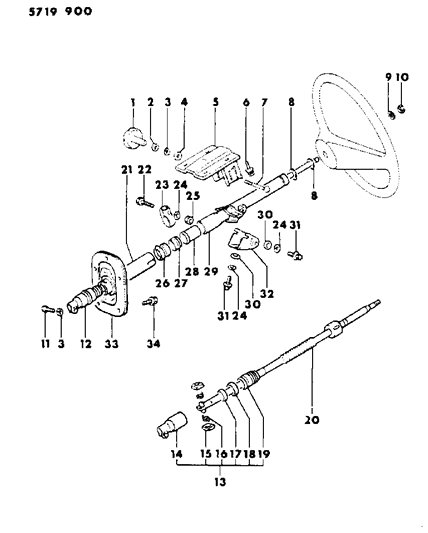 1985 Dodge Ram 50 Column, Power Steering Diagram 2