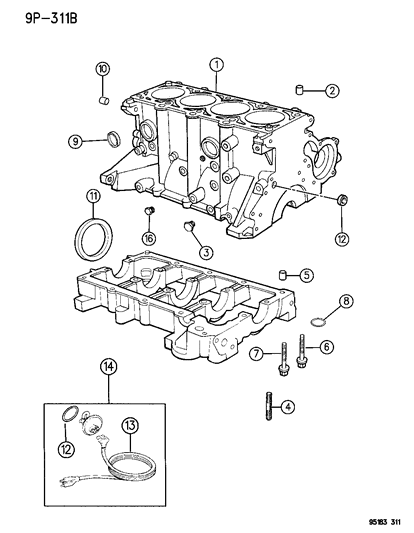 1995 Chrysler Cirrus Cylinder Block Diagram 1