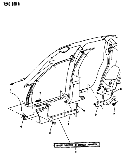 1987 Chrysler LeBaron Scuff Plates Diagram