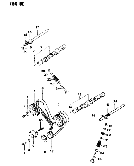 1987 Dodge Grand Caravan Camshaft & Valves Diagram 4