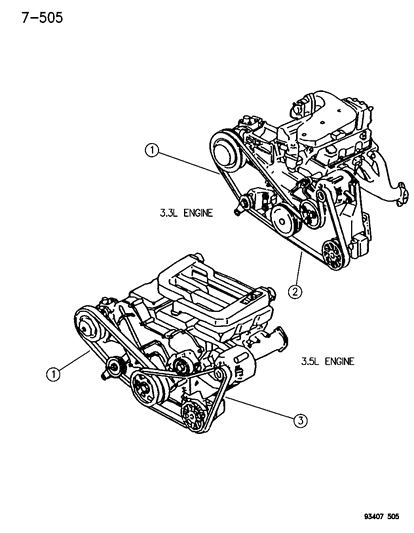 1995 Chrysler New Yorker Belt-V-Belt Diagram for B0015545