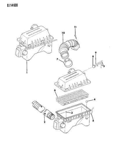 1989 Jeep Cherokee Air Cleaner Diagram 2