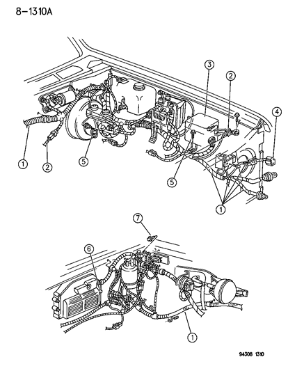 1995 Dodge Dakota Wiring - Headlamp To Dash Diagram