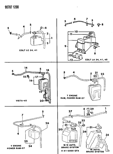 1990 Dodge Ram 50 Condenser Tanks Diagram