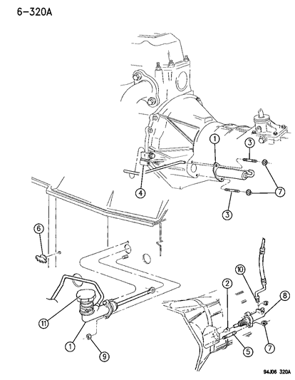 1996 Jeep Cherokee Control, Clutch Diagram 1