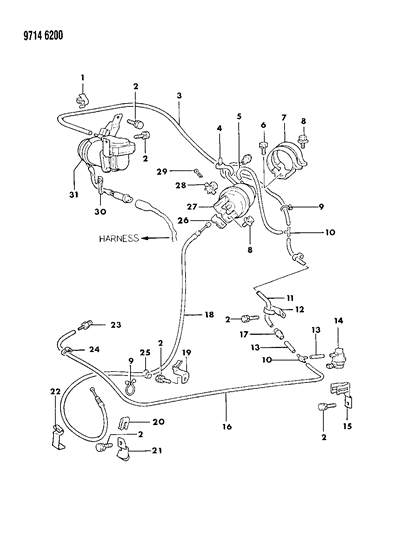 1989 Chrysler Conquest Speed Control - Factory Installation Diagram