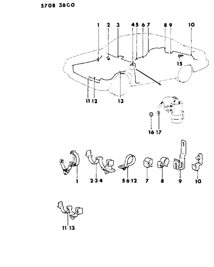 1985 Dodge Colt Attaching Parts - Wiring Harness Diagram