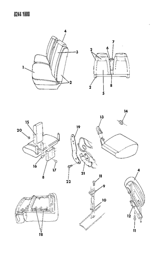 1988 Dodge Diplomat Front Seat Diagram 3