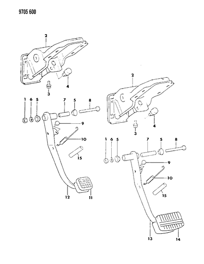 1989 Dodge Raider Brake Pedal Diagram