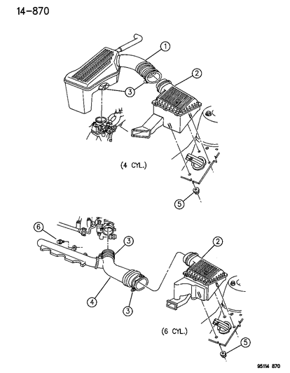 1995 Dodge Stratus Air Cleaner Diagram 1