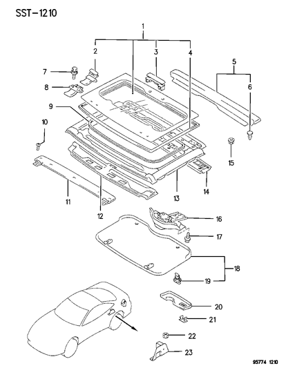 1996 Dodge Stealth Sunroof Diagram