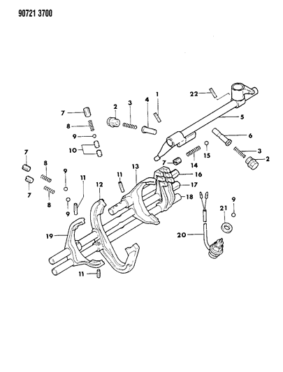 1990 Dodge Ram 50 Control, Shift Diagram 1