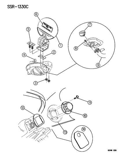 1992 Dodge Viper Fuel Filler Door Diagram