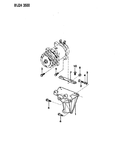 1984 Jeep Wagoneer Compressor & Mounting Diagram 2