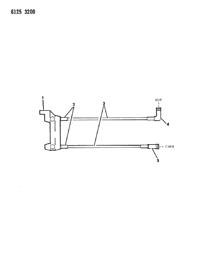 1986 Dodge Daytona EGR Hose Harness Diagram 6