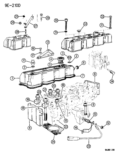 1995 Jeep Cherokee Cylinder Head & Cover Diagram 2