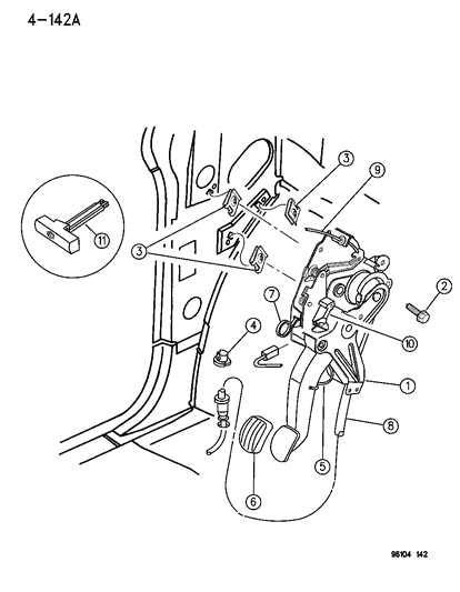 1996 Dodge Caravan Lever - Parking Brake Diagram