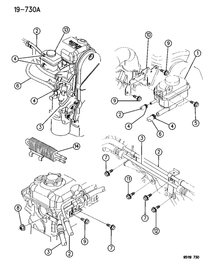 1995 Chrysler Cirrus Power Steering Hoses Diagram