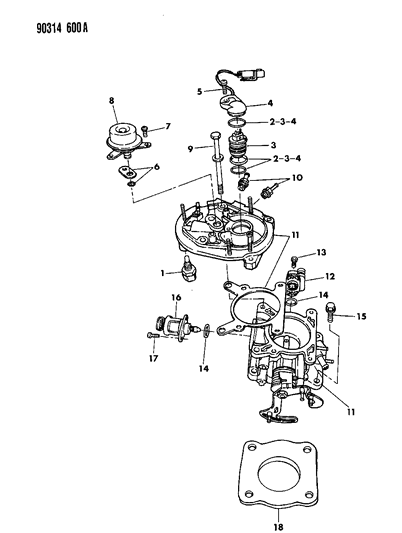 1993 Dodge Dakota Throttle Body Diagram 1