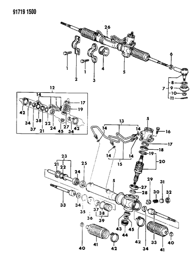 1991 Dodge Colt Gear - Power Steering Diagram