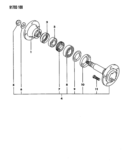 1991 Dodge Stealth Rear Axle Housing & Shaft Diagram