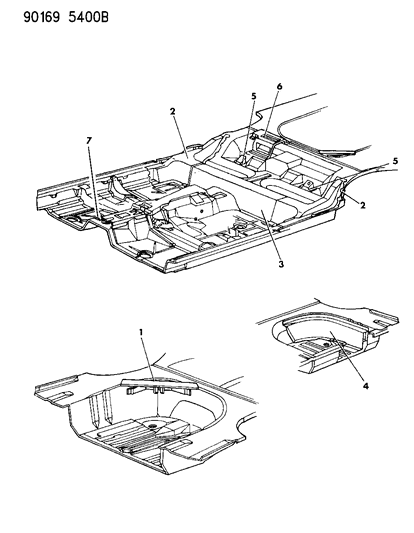 1990 Chrysler LeBaron Floor Pan Diagram 2