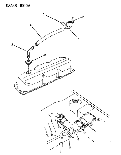 1993 Dodge Dynasty Crankcase Ventilation Diagram 3