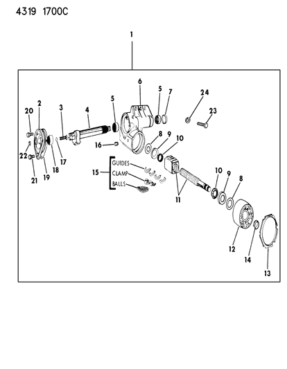 1985 Dodge Ram Van Gear - Manual Steering Diagram