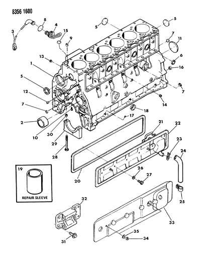1989 Dodge Ramcharger Cylinder Block Diagram 2