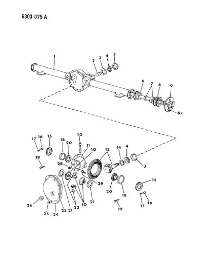 1987 Dodge Dakota Axle, Rear, With Differential And Carrier Diagram 1