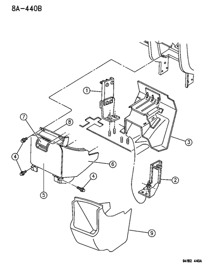 1994 Chrysler Town & Country Console, Forward Floor Diagram