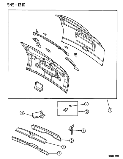 1996 Dodge Grand Caravan Liftgate Panel Diagram