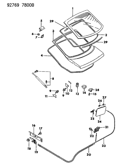 1994 Dodge Stealth Glass-Windshield Diagram for MB292508
