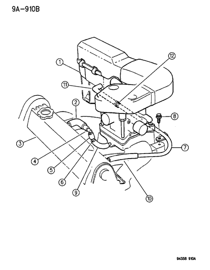 1994 Dodge Dakota Hose-CRANKCASE Vent Diagram for 53030081