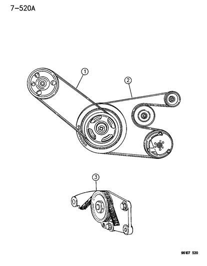 1996 Chrysler Town & Country Drive Belts Diagram 1