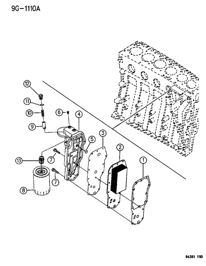 1994 Dodge Ram 2500 Engine Oil Cooler Diagram