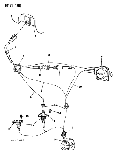 1991 Chrysler Town & Country Cables And Pinion, Speedometer Diagram