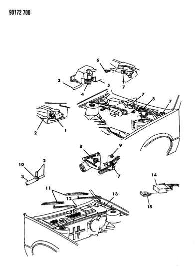 1990 Chrysler LeBaron Windshield Wiper & Washer System Diagram