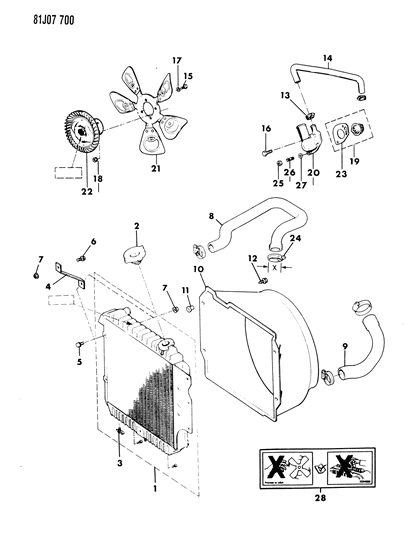 1984 Jeep Wrangler Radiator & Related Parts Diagram 2