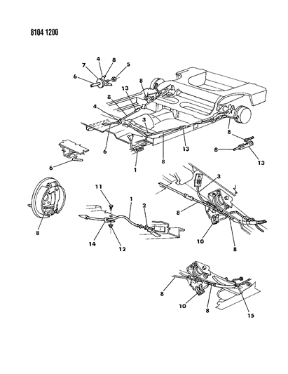 1988 Dodge Daytona Cable, Parking Brake Diagram