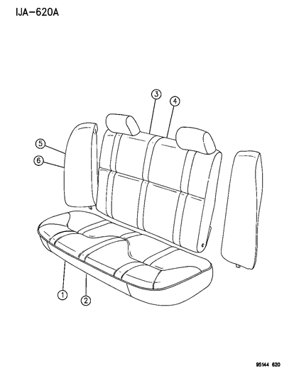 1995 Chrysler Cirrus Rear Seat Diagram 1