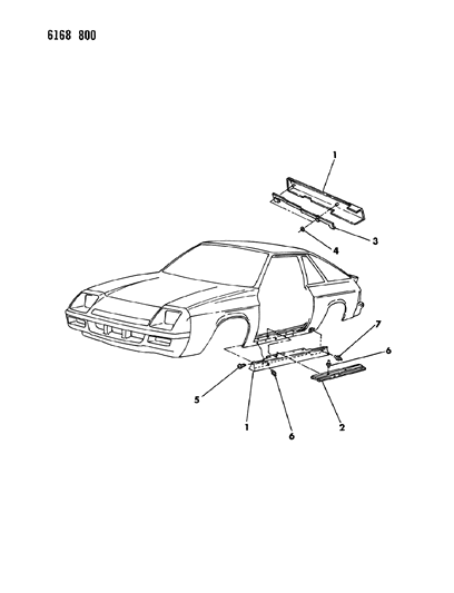 1986 Dodge Omni Ground Effects Package - Exterior View Diagram 2