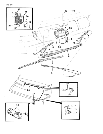 1984 Dodge Ram Wagon Windshield Wiper & Washer Diagram